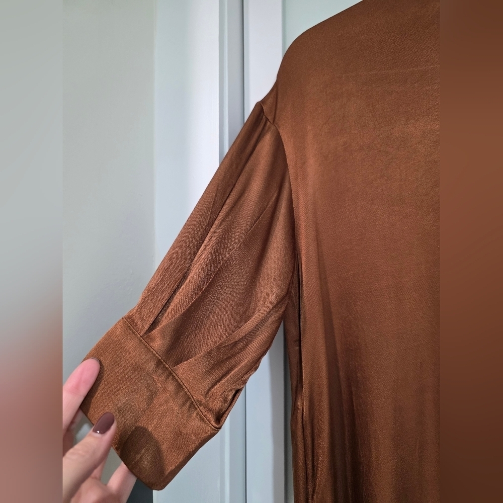 Patrizia Segreti Milano Brown Asymmetric Viscose Dress – Size IT 44 (Fits M/L) - Picture 4 of 16